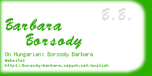 barbara borsody business card